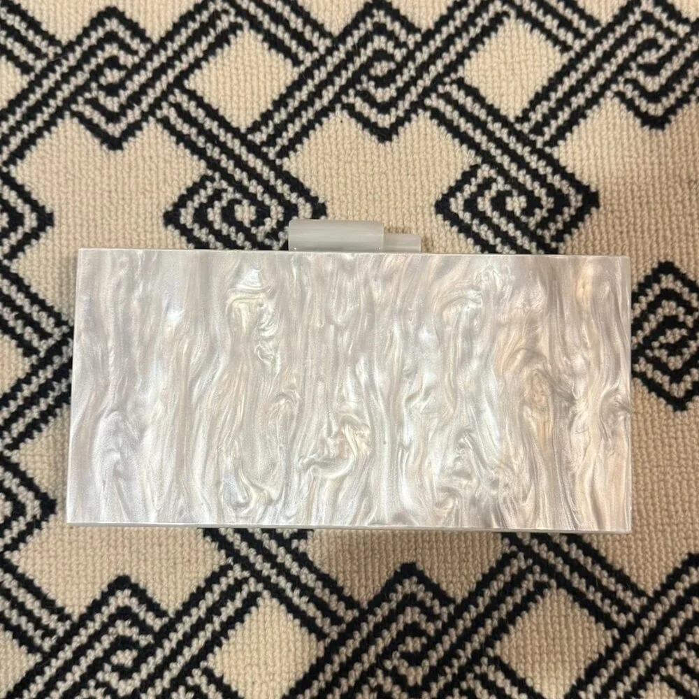 NWT J.Crew | White Pearl Acetate Clutch